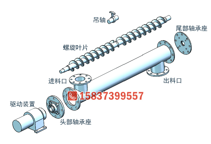 管式螺旋輸送機(jī)結(jié)構(gòu)